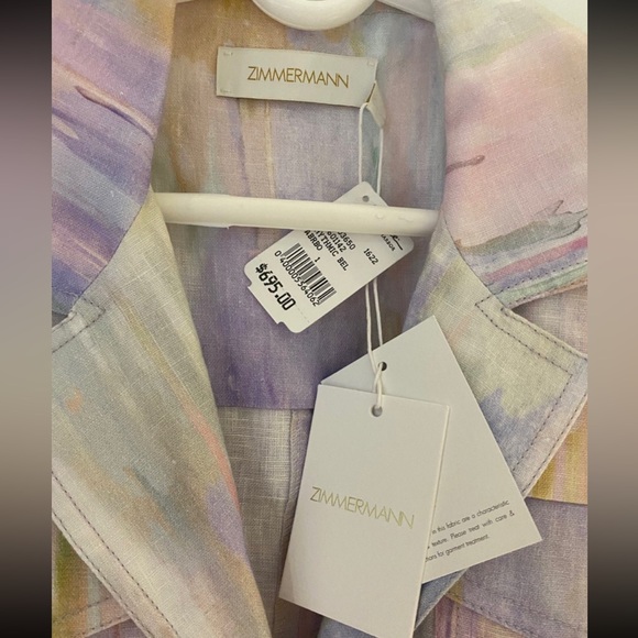 NWT Zimmermann Rhythmic belted shirtdress - Size 1 - Picture 4 of 7